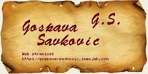 Gospava Savković vizit kartica